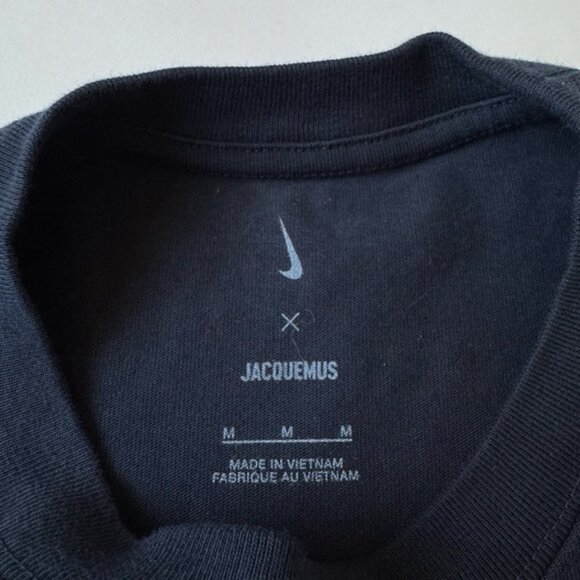 Nike x Jacquemas Mens M Logo Tee Navy Blue Short Sleeve T-Shirt Shirt Top Swoosh - Picture 3 of 6